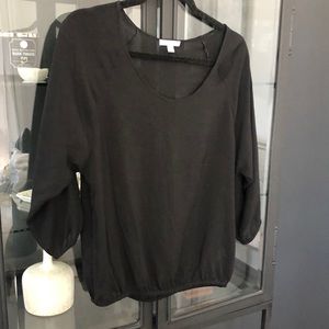 James Perse black scoop neck top.